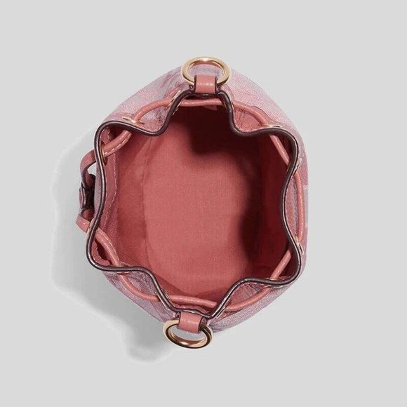 Coach Mini Dempsey Signature Jacquard with Stripe and Patch Bucket Bag C8322 - Picture 10 of 10